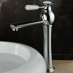 Robinet de lavabo à poignée unique, finition en chrome