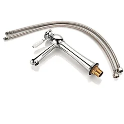 Robinet de lavabo à poignée unique, finition en chrome