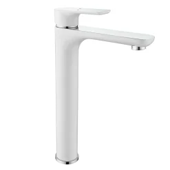 Robinet de lavabo de haute qualité Robinet de Salle de bain 4025CW en blanc/chrome brillant