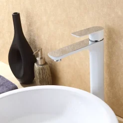 Robinet de lavabo de haute qualité Robinet de Salle de bain 4025CW en blanc/chrome brillant