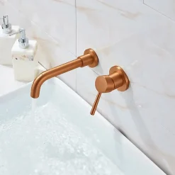 Robinet de lavabo encastré REA Lungo Long brushed copper + box