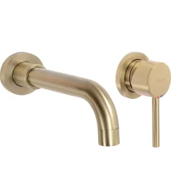 Robinet de lavabo encastré REA Lungo long gold brush + box