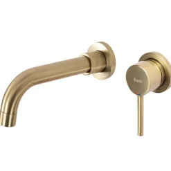 Robinet de lavabo encastré REA Lungo long gold brush + box