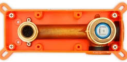 Robinet de lavabo encastré REA Lungo long gold brush + box