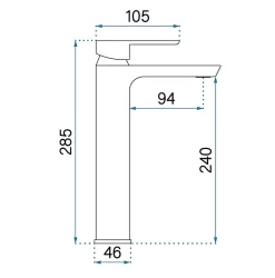 Robinet de lavabo REA Argus chrome high