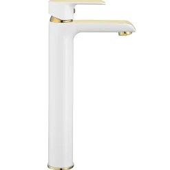Robinet de lavabo REA Bloom white gold high