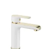 Robinet de lavabo REA Bloom white gold low
