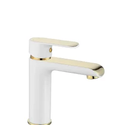 Robinet de lavabo REA Bloom white gold low