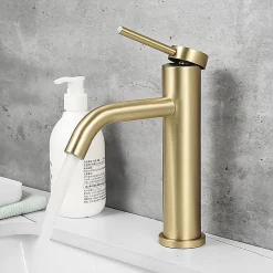 Robinet De Lavabo Rea Js-B311Bg Clif Low Brush Gold