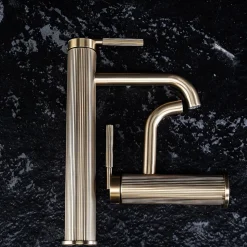 Robinet De Lavabo Rea Js-B348Bg Argon Low Brush Gold