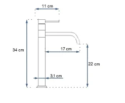 Robinet de lavabo REA Lugano slim black high