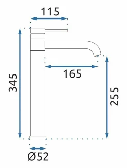 Robinet De Lavabo Rea Lungis High Titanium