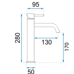 Robinet De Lavabo Rea Lungo Grip High Titanium