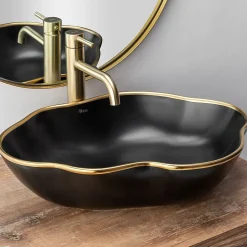 Robinet De Lavabo Rea Lungo High Brush Gold