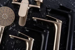 Robinet De Lavabo Rea Marco Low Brush Gold