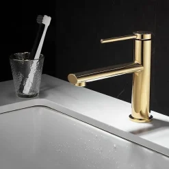 Robinet de lavabo REA Oval gold low