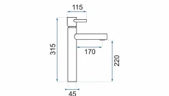Robinet de lavabo REA Tess high