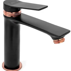 Robinet de lavabo REA Viral black rose gold low