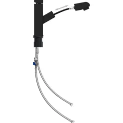 Robinet de lavabo retractable de salle noir Helloshop26