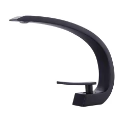Robinet de lavabo sur plage BNF606B en laiton noir collection Céphise