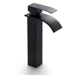 Robinet de Salle de Bain Noir Moderne - Sortie Cascade Naturelle, Cecipa Max Mitigeur de Lavabo Cascade