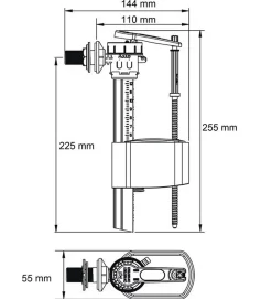 Robinet flotteur SR+ pour arrivée latérale - diam : entrée 3/8"