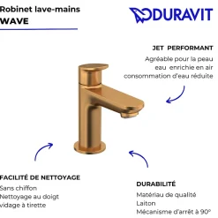 Robinet lave-mains eau froide DURAVIT Wave bronze brossé