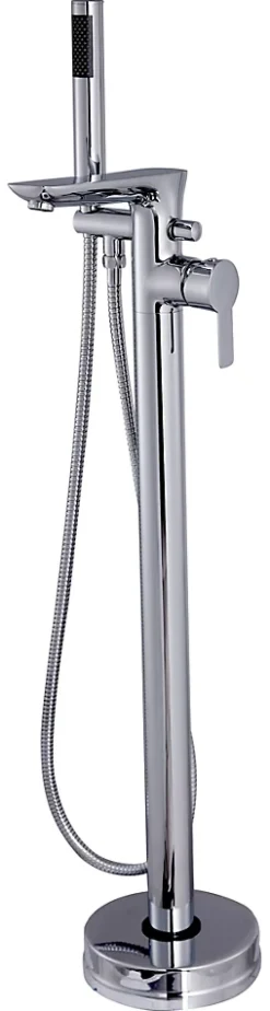 Robinet Mitigeur Baignoire Chrome Haut Monocommande Sur Pied
