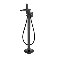 Robinet mitigeur baignoire cascade TANO sur pied noir mat