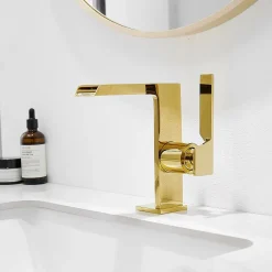 Robinet mitigeur bec cascade CEZIO chrome Or brillant - Saniverre
