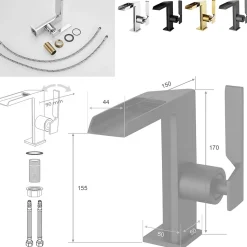 Robinet mitigeur bec cascade CEZIO chrome Or brillant - Saniverre