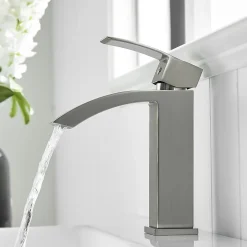 Robinet mitigeur bec cascade LERIO chrome brossé - Saniverre
