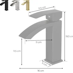 Robinet mitigeur bec cascade LERIO chrome brossé - Saniverre