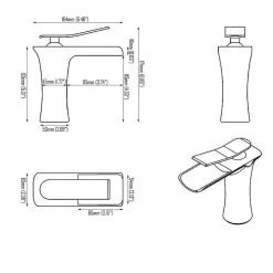 Robinet Mitigeur chromé en cascade pour lavabo