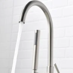 Robinet mitigeur colonne sur pied MATY chrome brossé pour baignoire îlot - Saniverre