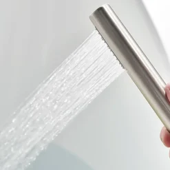 Robinet mitigeur colonne sur pied MATY chrome brossé pour baignoire îlot - Saniverre