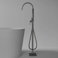 Robinet Mitigeur de baignoire design sur pieds 112x5x25cm (HxLxP) acier inoxydable et laiton - NT3311 2.0