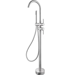 Robinet mitigeur de baignoire sur pied BAGNO acier brossé