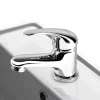Robinet mitigeur de lavabo bas en laiton chrome avec systeme vidage