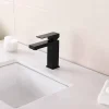 Robinet, mitigeur de lavabo pour salle de bain carré (Noir) LuxuryBain