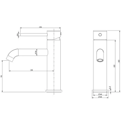 Robinet mitigeur de lavabo thermostatique PICCOLA noir mat