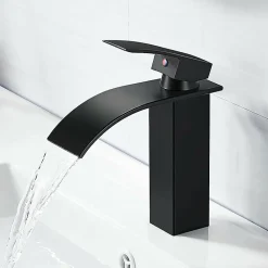 Robinet mitigeur de lavabo - Robinet de salle de bain Robinet cascade monotrou Robinet mitigeur de lavabo