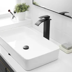 Robinet mitigeur haut TIBRE XL bec cascade noir chromé - Saniverre