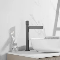 Robinet mitigeur lavabo haut Gun métal - Sham