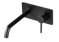Robinet mitigeur mural à encaster XX0539B avec corps d'encastrement noir mat