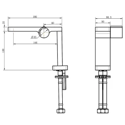 Robinet mitigeur noir pour lavabo ou vasque NT3110B