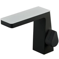 Robinet mitigeur pour lavabo ou vasque NT7320 effet cascade - noir mat, gun métal ou blanc mat Noir