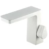 Robinet mitigeur pour lavabo ou vasque NT7320 effet cascade - noir mat, gun métal ou blanc mat Blanc