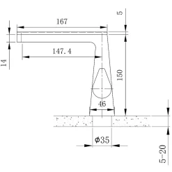Robinet mitigeur pour lavabo ou vasque NT7320 effet cascade - chrome et verre