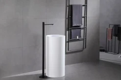 Robinet mitigeur sur pied pour lavabo totem 8046 - chrome ou noir mat Noir mat